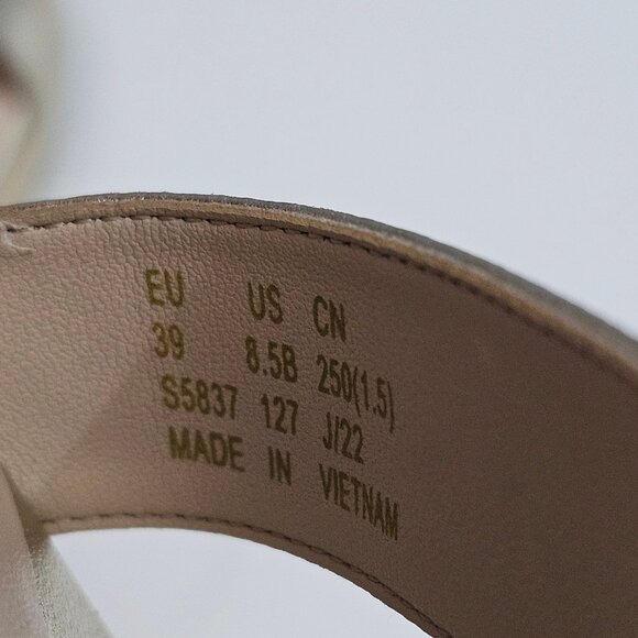 Stuart Weitzman Teddi Wedge Womens 8.5 Metallic Gold Espadrille Sandal NEW - Picture 13 of 13